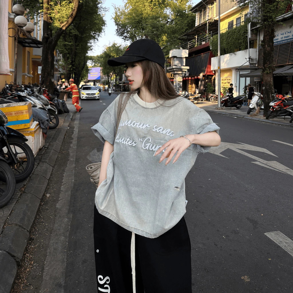 Áo Thun Denim Wash Limitless Club GUPO Form Boxy Unisex Local Brand – ATJ01