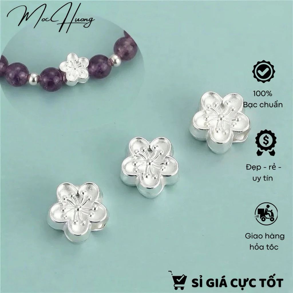 [S925] Charm bạc hình bông hoa mai - TH219 MOCHUONG JEWELRY