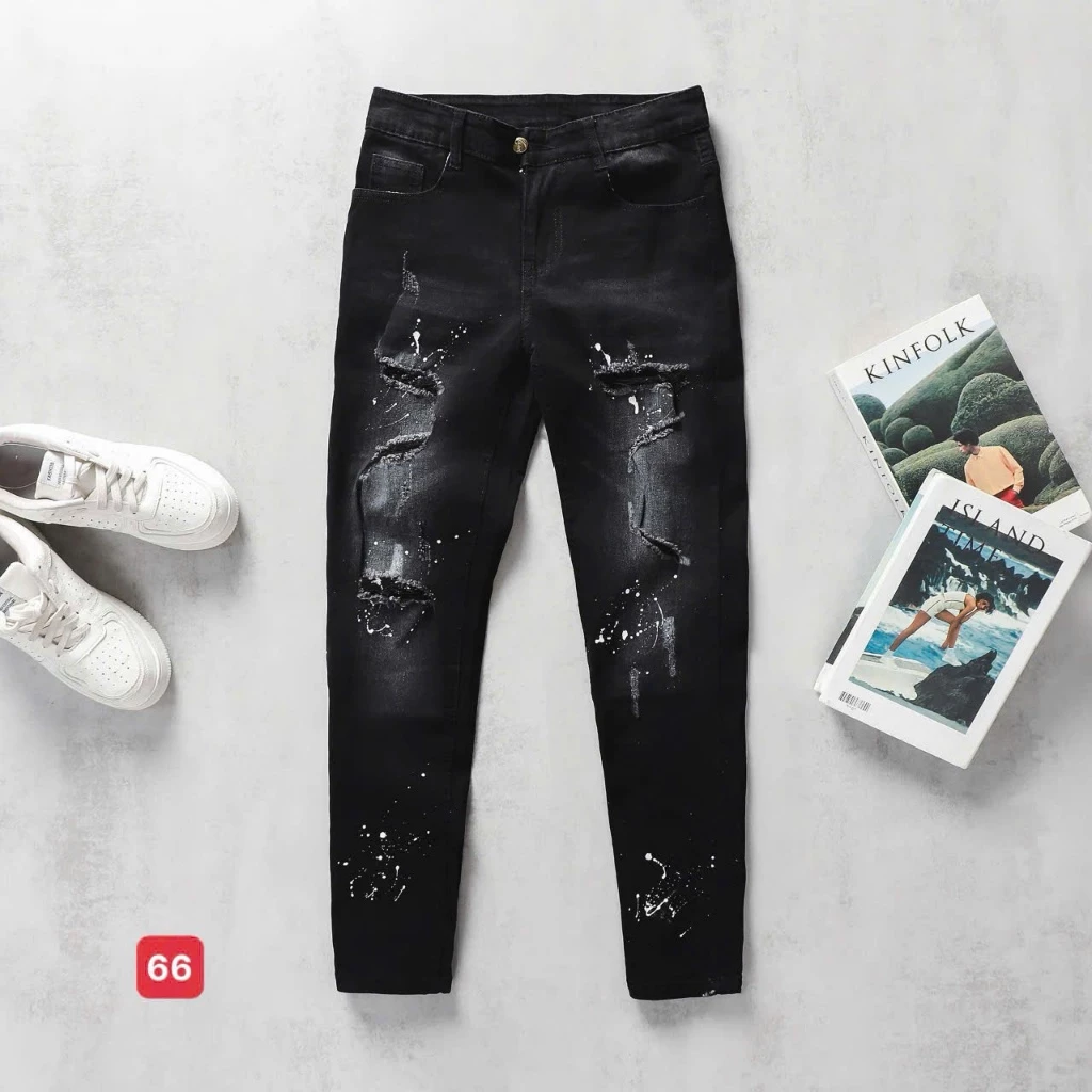 Quần jean nam co giãn, quần bò nam rách nhiều màu thời trang Bi shop ms43