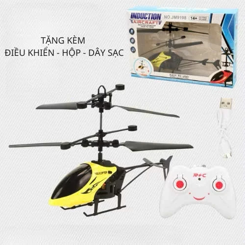 Máy bay trực thăng điều khiển từ xa cảm biến hồng ngoại tự động bay an toàn cho trẻ em - Màu xanh lam, đỏ, có điều khiển