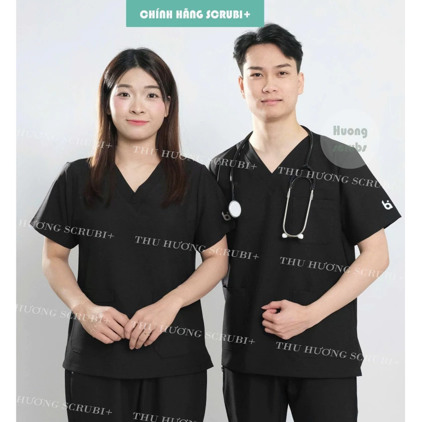 Bộ Scrubs Cao Cấp COTTON, Bộ Đồ Cổ Tim Mầm non, Bệnh viện,Spa, Bộ điều dưỡng