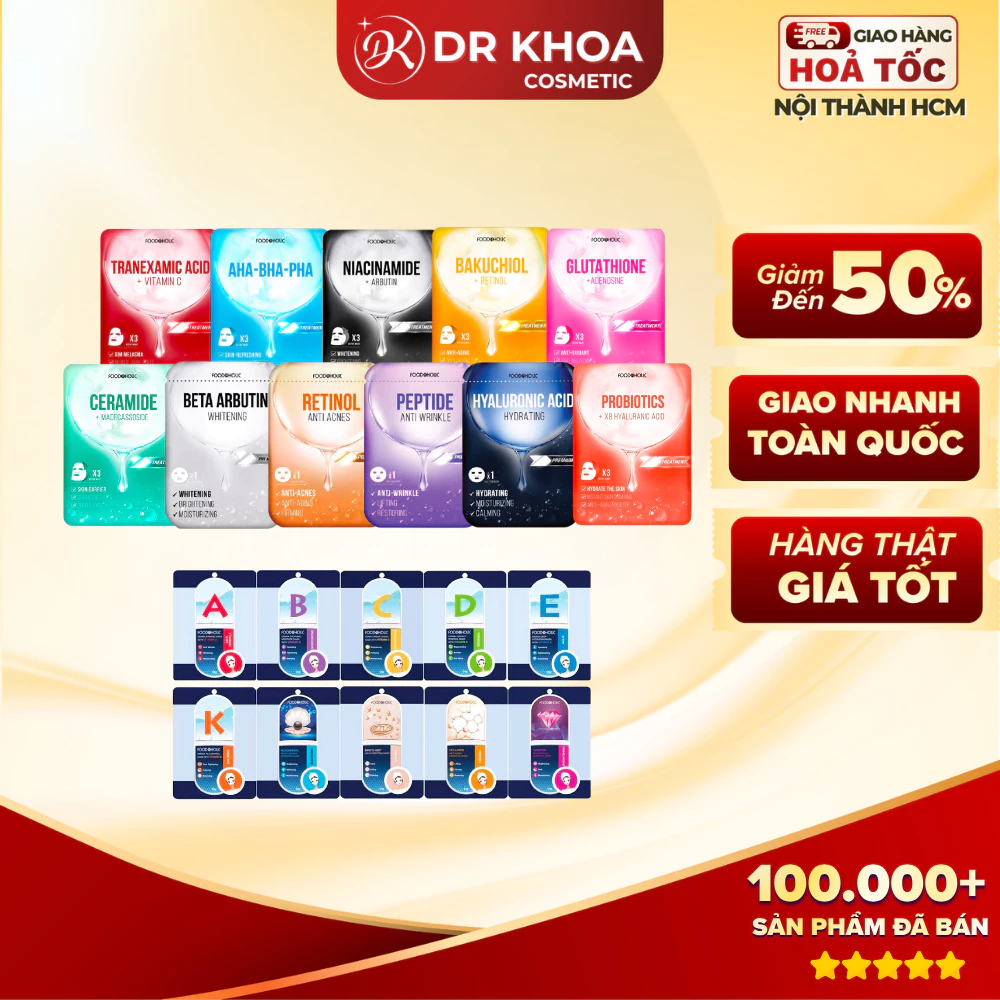 Mặt nạ FOODAHOLIC Derma Mask Dưỡng Da Cấp Ẩm 23g/miếng Dr Khoa Chính Hãng