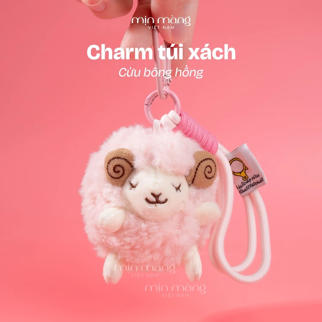 Phụ Kiện Móc Khoá Charm Gắn Túi Xách MỊN MÀNG VIỆT NAM Nhập Khẩu Chính Hãng Dễ Thương Lông Mềm Xịn