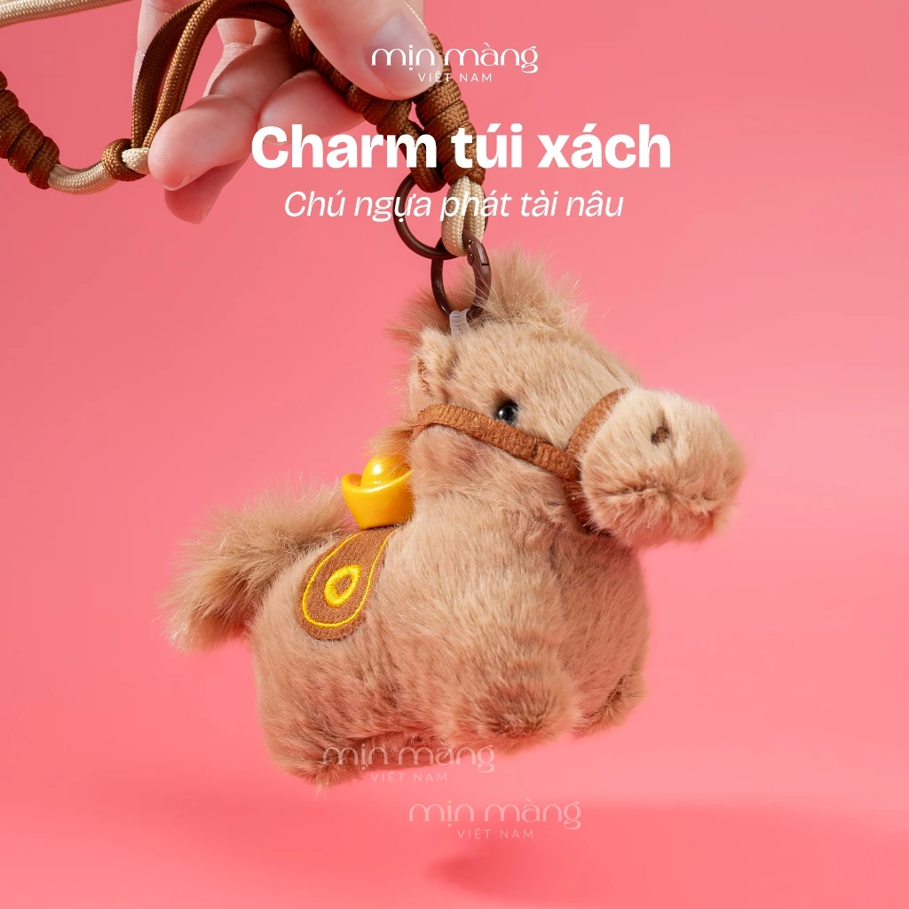 Charm Ngựa Gắn Túi Xách Treo Trang Trí MỊN MÀNG VIỆT NAM Nhập Khẩu Chính Hãng Lông Mềm Loại Cao Cấp