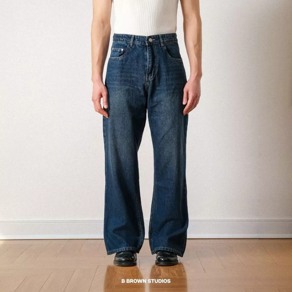Quần Jeans Nam B Brown Cạp Cao Ống Loe Trùm Giày - B Brown Flare Jeans