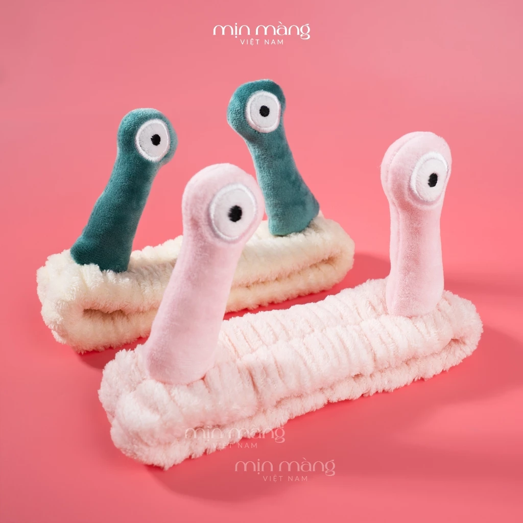 Bờm Tóc Băng Đô Cài Tóc Rửa Mặt Skincare Hình Ốc Sên Tone Hồng Mềm Cute Dễ Thương MỊN MÀNG VIỆT NAM