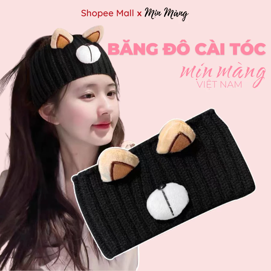Băng Đô Cài Tóc Rửa Mặt Dệt Kim Cao Cấp Bờm Nữ Skincare Tone Hồng Cute Dễ Thương MỊN MÀNG VIỆT NAM