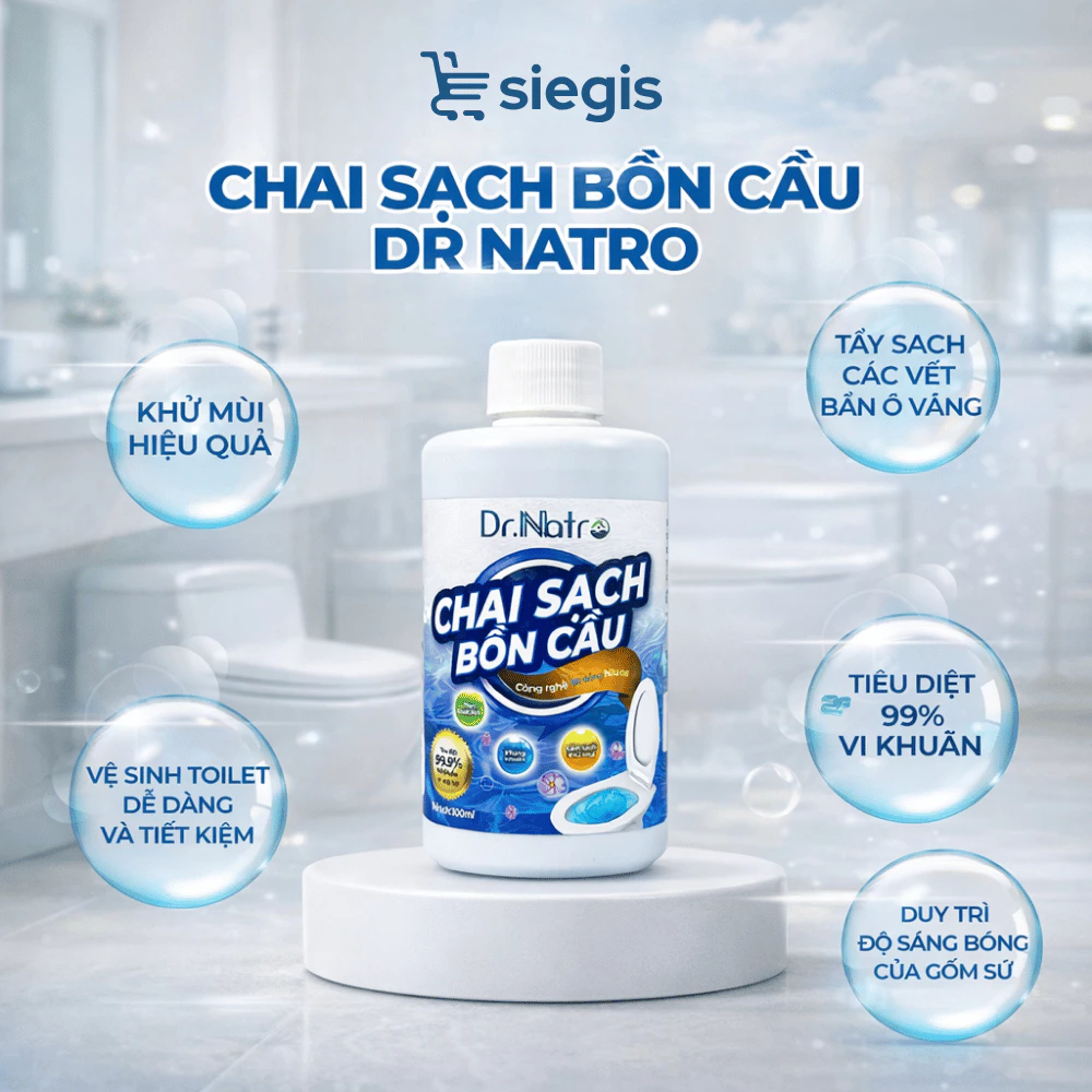 Dr Natro Chai Sạch Bồn Cầu 300ml Sạch 99% Vi Khuẩn, Ngăn Ngừa Ố Vàng Với Công Nghê Nhật Bản Sạch Sâu