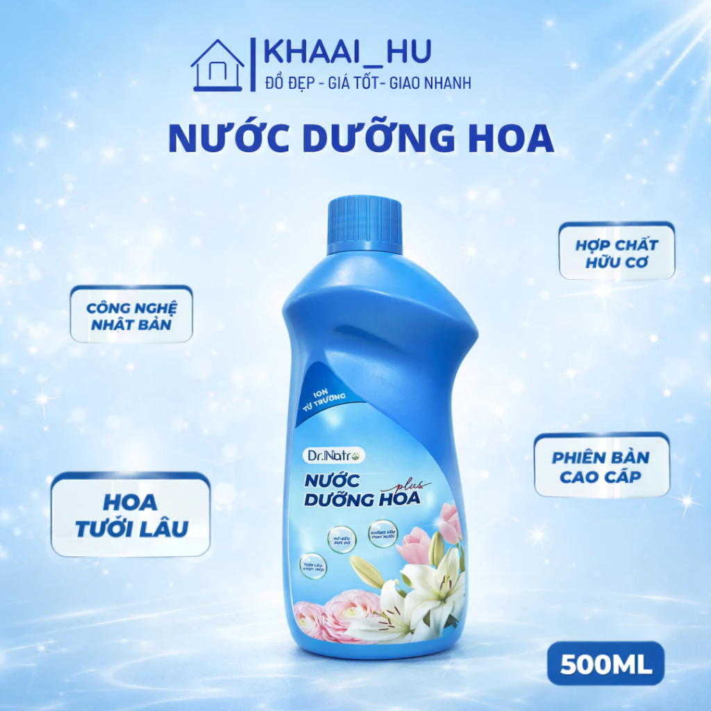 Nước Dưỡng Hoa Plus Dr.Natro 500ml – Giữ Hoa Tươi Lâu, Sạch Nước, Khử Mùi, Thành Phần Hữu Cơ An Toàn