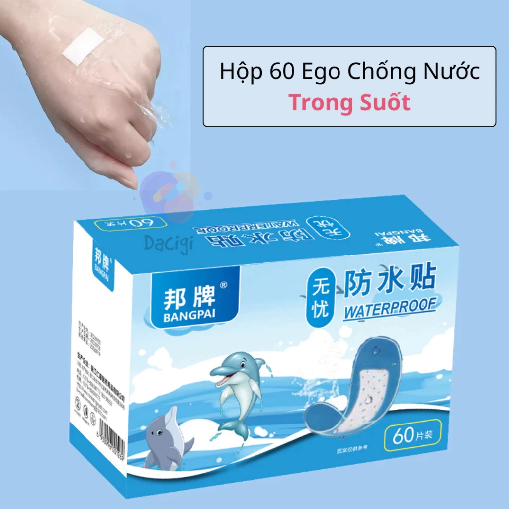 Hộp 120 miếng  Băng cá nhân trong suốt chống nước dùng được cho cả trẻ em