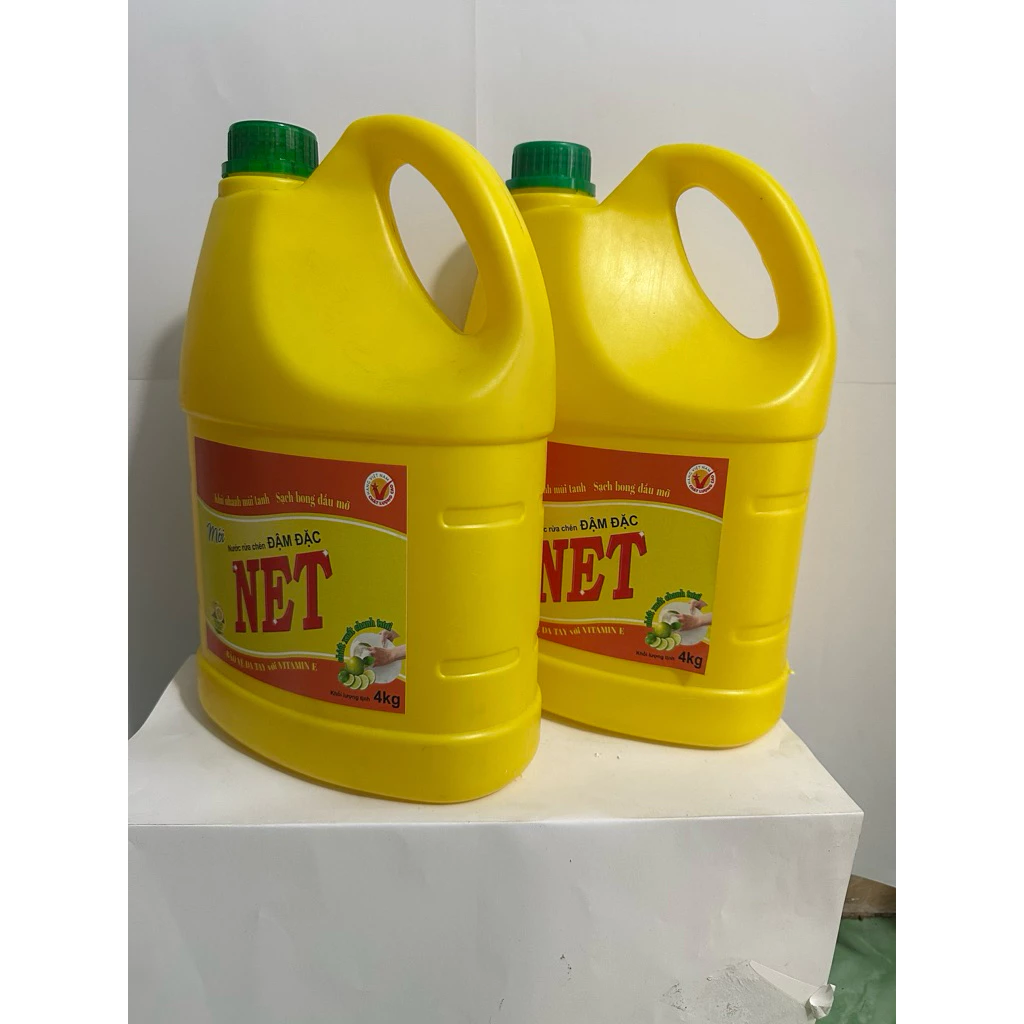 Nước Rửa Chén NET Đậm Đặc Hương Chanh Làm Sạch Dầu Mỡ Khử Mùi Tanh Hai Can 3.8kg