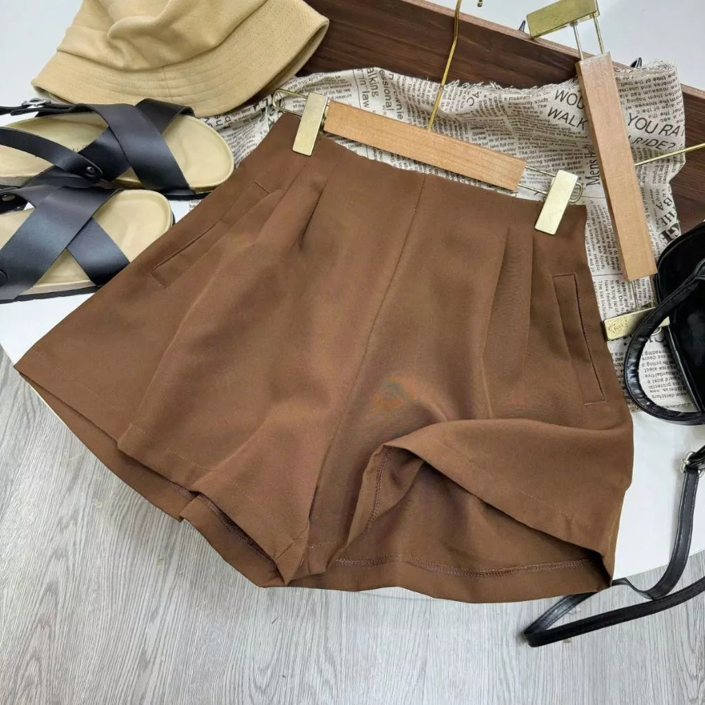 Quần đùi bigsize nữ xếp ly lưng thun co dãn basic dễ phối tôn dáng phong cách ngoại cỡ từ 50-95kg Q26