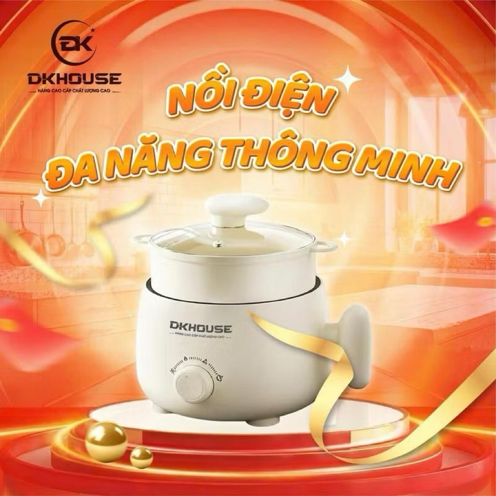 Nồi Lẩu Điện Đa Năng 2.0L 2 Tầng – Nấu Lẩu, Xào, Luộc, Hấp – Tặng Vỉ Hấp, Tay…