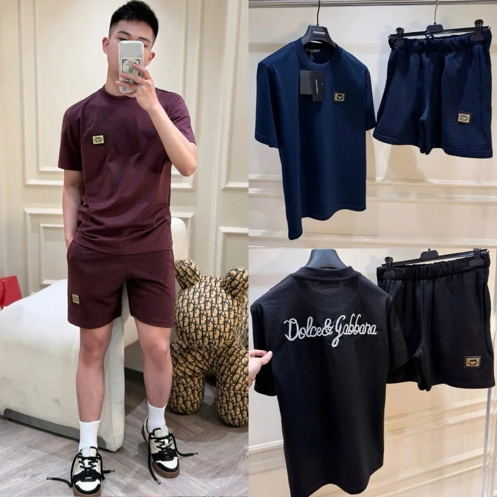 Đồ bộ quần áo nam mùa hè chất cotton thêu logo sắt phối dệt chữ Đôn Chề lưng quần nỉ dày dặn basic quynhpham QC ==
