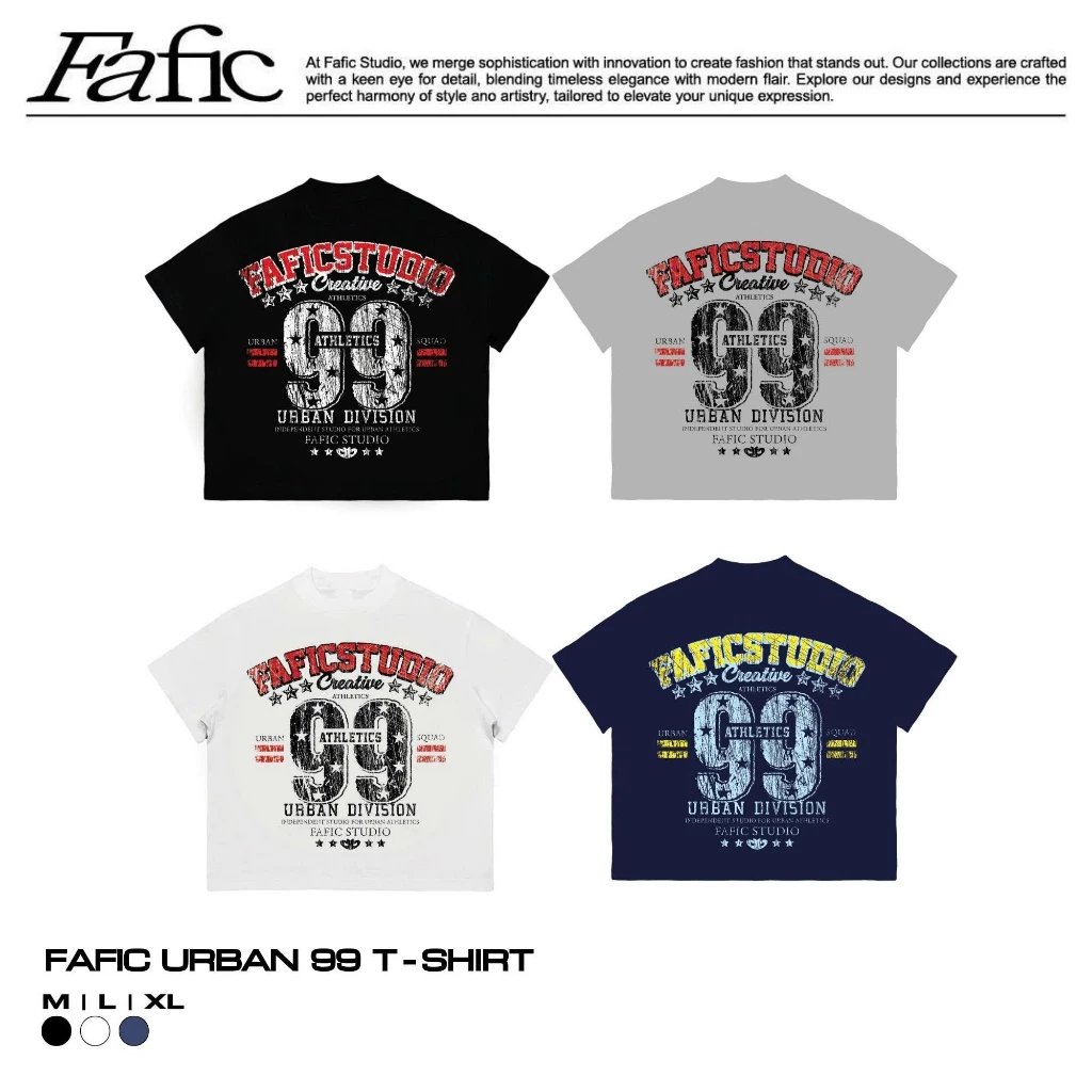 Áo Thun boxy Nam Nữ FAFIC Urban 99 Form Rộng Unisex Cotton Dày hình in tay ngắn cổ tròn Nam Nữ