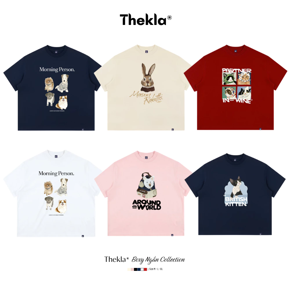 Áo Thun Form Boxy BST157 Collection THEKLA - Áo Phông Cotton 2 Chiều Dày Dặn Đứng Form