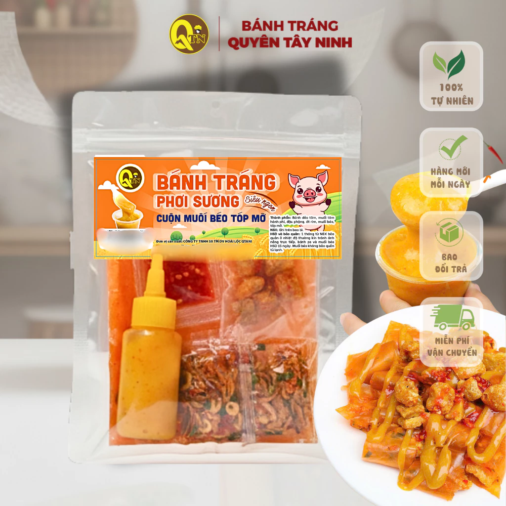Set Bánh Tráng Cuộn Muối Béo-Tóp Mỡ| Bánh Tráng Quyên Tây Ninh