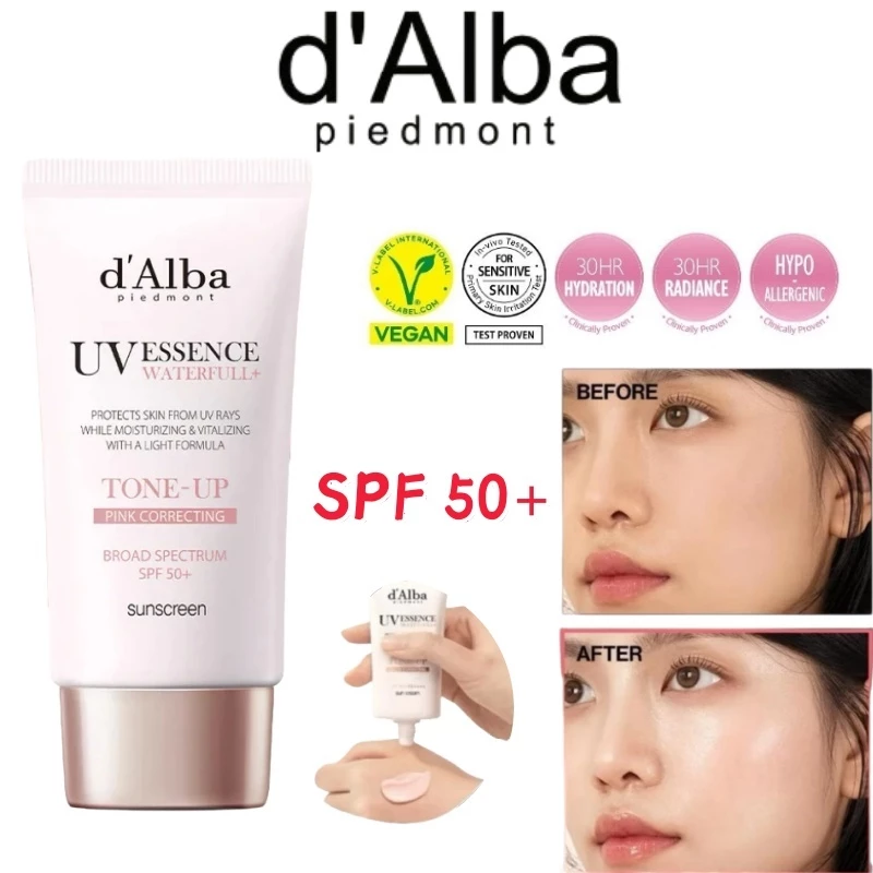 Kem Chống Nắng d'Alba UV Essence Waterfull+ Tone Up SPF50+ 50ml Tạo Sắc Da Hồng Hào Tươi Tắn