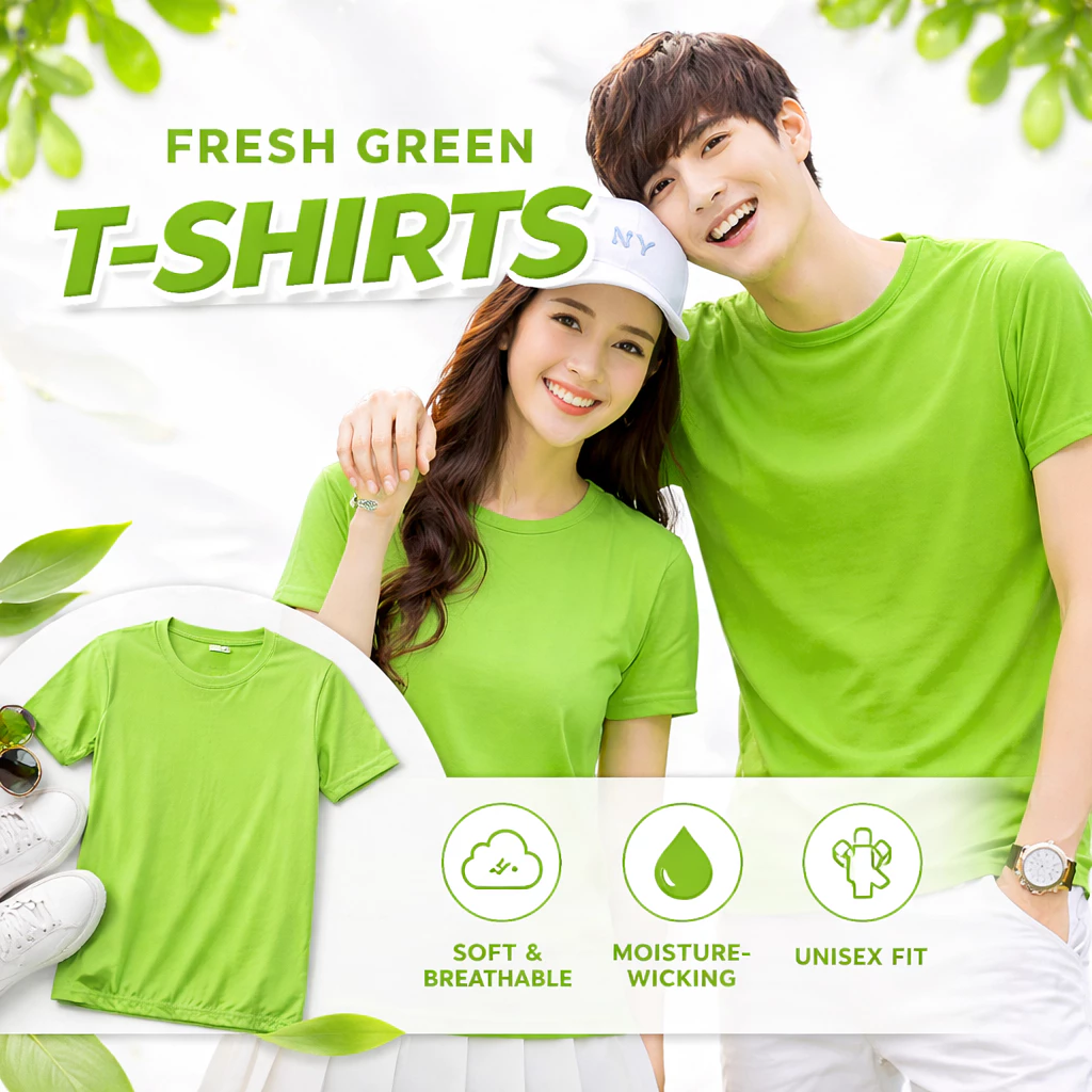 Áo Thun Trơn Andromeda Màu Xanh Chuối Phom Xuông Unisex Vải Dày Đủ Size Cho Cả Người Lớn Và Trẻ Em