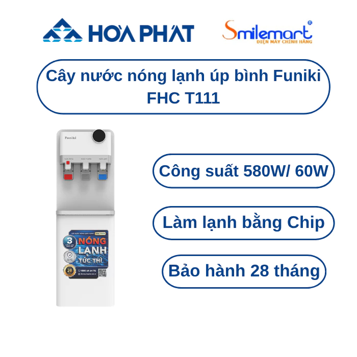 Cây nước nóng lạnh úp bình Funiki FHC T111 / FHC T112 / FHC T114 - Bảo hành chính hãng 28 tháng