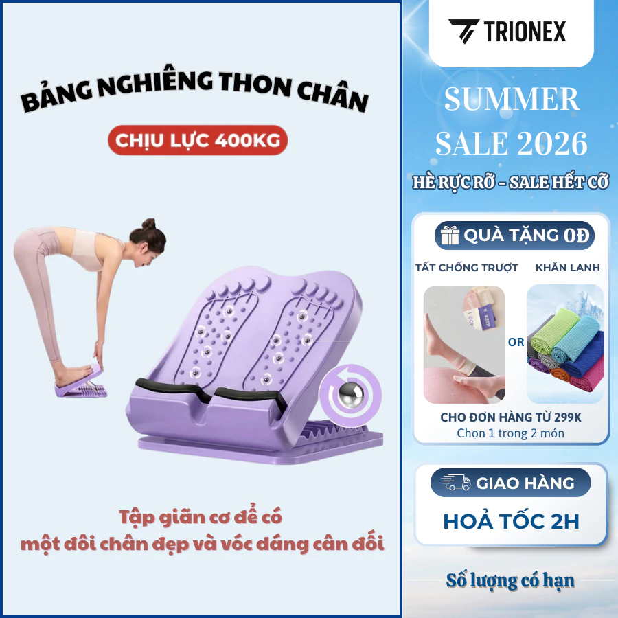[K129-Xả kho giá hời] Bảng nghiêng tập chân TRIONEX hỗ trợ tập chân thon, massage giãn cơ sau khi chơi cầu lông