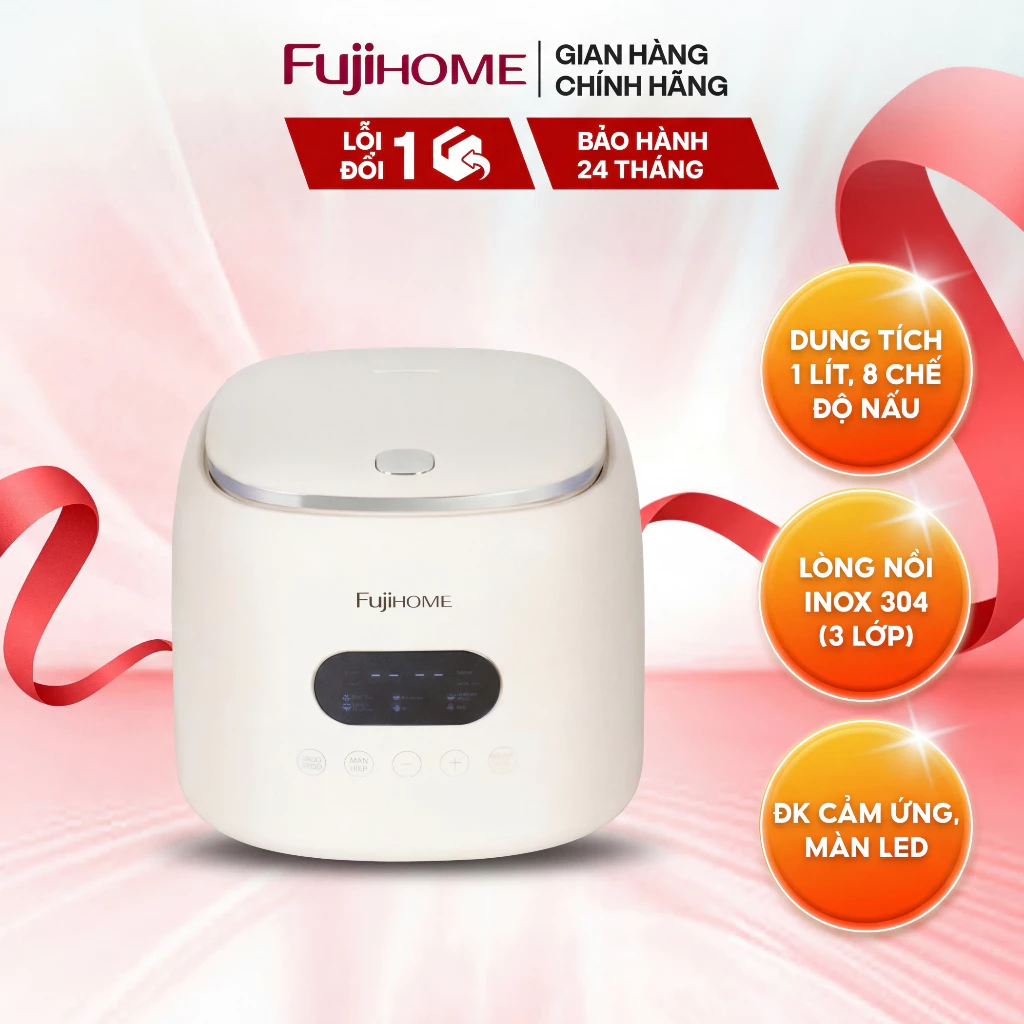 Nồi cơm điện 1 Lít Fujihome RC10ALS - Công nghệ Fuzzy Logic, thiết kế hiện đại – nhỏ gọn – đa năng