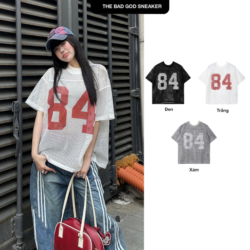 Áo thun Lưới The Bad God 84 Rising Tee mùa hè thoảng mát phong cách trẻ trung cho nữ