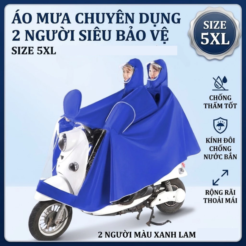 Áo Mưa Đi Xe Máy DIDOOGLT Phản Quang Size To 5XL Chất Liệu Dày Dặn Chống Thấm Nước