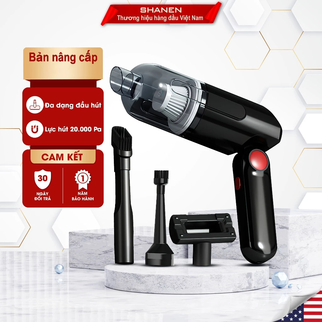 Máy hút bụi cầm tay không dây Shanen, Vừa hút vừa thổi, ô tô, sofa, nệm lực hút 20.000Pa
