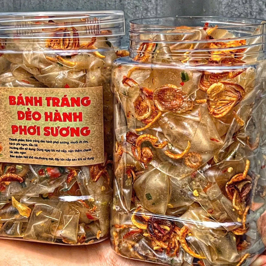 BÁNH TRÁNG VÒ DẺO HÀNH MUỐI ỚT  PHƠI SƯƠNG HỦ 400G
