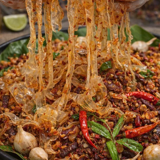 BÁNH TRÁNG SỢI ỚT BÒ TỎI DẺO – ĂN LÀ GHIỀN 400G