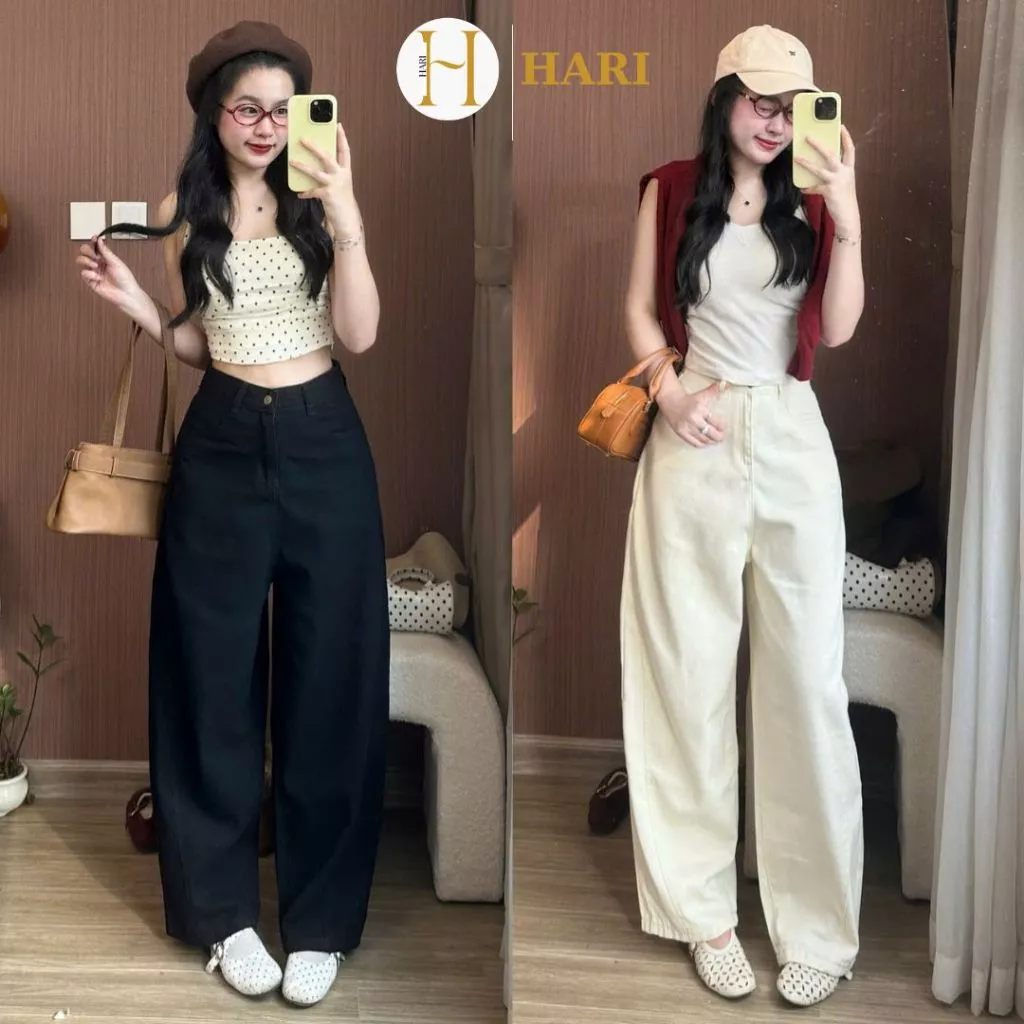 Quần jeans ống rộng Hari quần bò demin hack dáng 930 P11