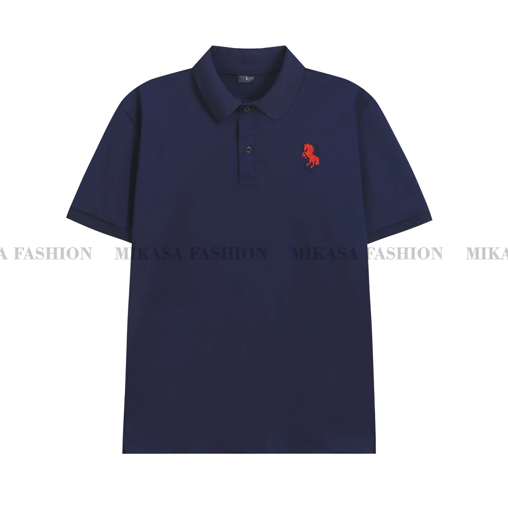Áo Polo unisex MIKASA Thêu NGỰA , Chất Liệu Vải CVC Cao Cấp Thấm Mồ Hôi, Áo Thun Nam Nữ Cổ Bẻ  Menswear