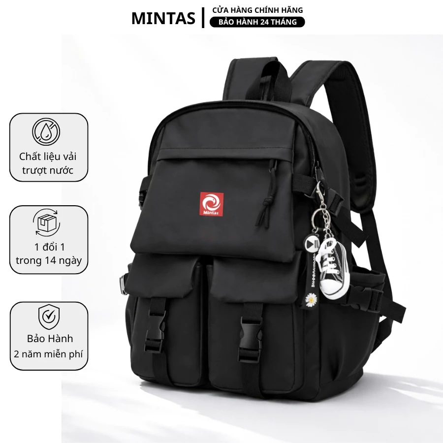 Balo Đi Học Nam Nữ MINTAS Smart Backpack, Nhiều Ngăn, Vải Dù Trượt Nước Thời Trang. MT284