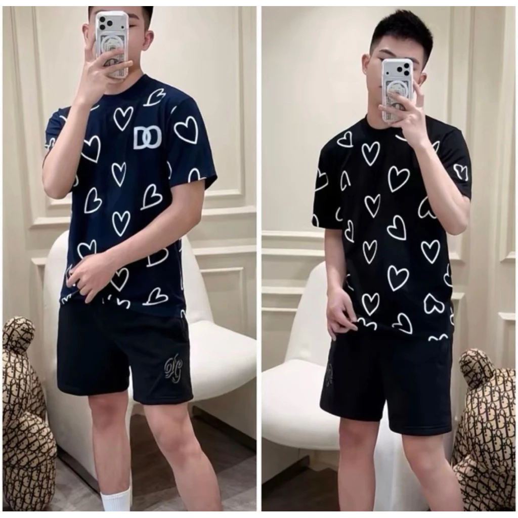 Áo thun nam hoạ tiết in trái tim chất vải thun lạnh dành cho nam nữ from unisex