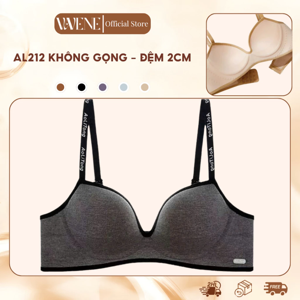 Áo lót nữ DORIS, áo cotton AL212 mịn gân tăm cao cấp đệm 2cm không gọng nâng ngực