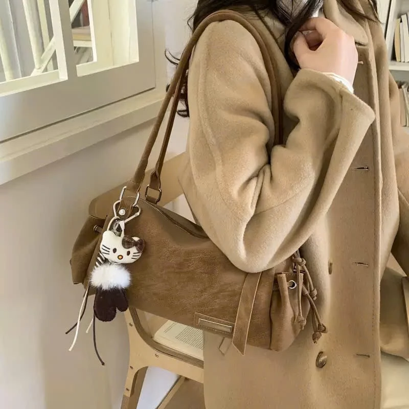Túi xách nữ đeo chéo đeo vai basic trẻ trung túi công sở kèm charm mèo dễ thương BABUMAP _ TDC155
