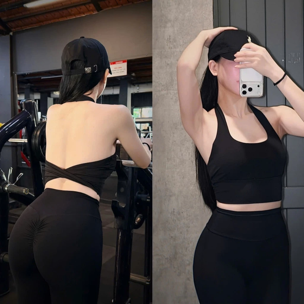 MIDORI SPORT - ÁO CROPTOP YẾM XOẮN LƯNG Y06 - THUN LẠNH LULU - KHÔNG KÈM QUẦN - KÈM MÚT RỜI-THÍCH HỢP ĐI TẬP GYM , YOGA