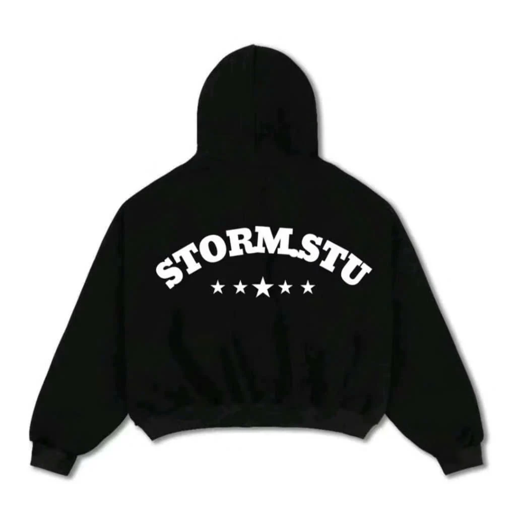 Áo Hoodie Zip STORMSTU Form Unisex Mũ Rộng 2 Lớp Nỉ Bông Cotton Ấm Áp Dày Dặn