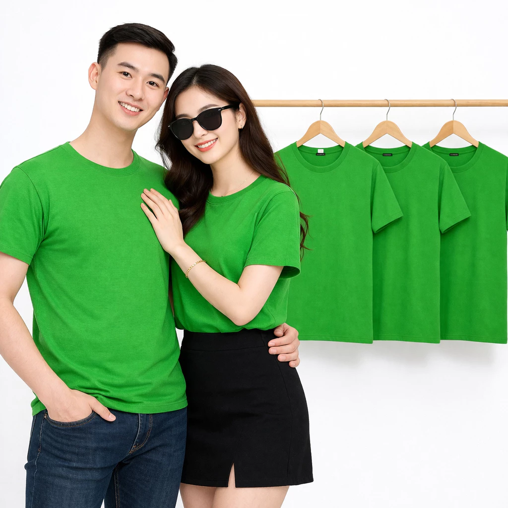 Áo Thun Màu Xanh Lá THỜI TRANG 24H Xanh Két Phom Xuông Vải Dày Đẹp Cho Cả Nam và Nữ