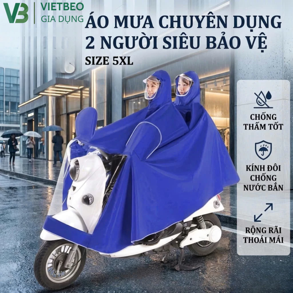 Áo Mưa Phản Quang Cỡ Đại Size 5XL DIDOOGLT Vải Dù PV Dày 0.22mm Chống Thấm, Choàng Cánh Dơi