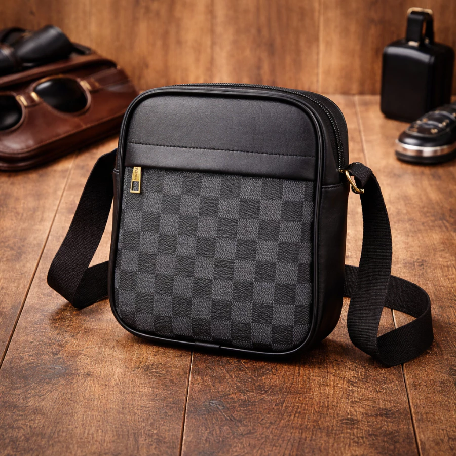 Túi Đeo Chéo Nam Crossbody bag, Sang Trọng Thời Trang Chất Liệu Da PU Xịn.