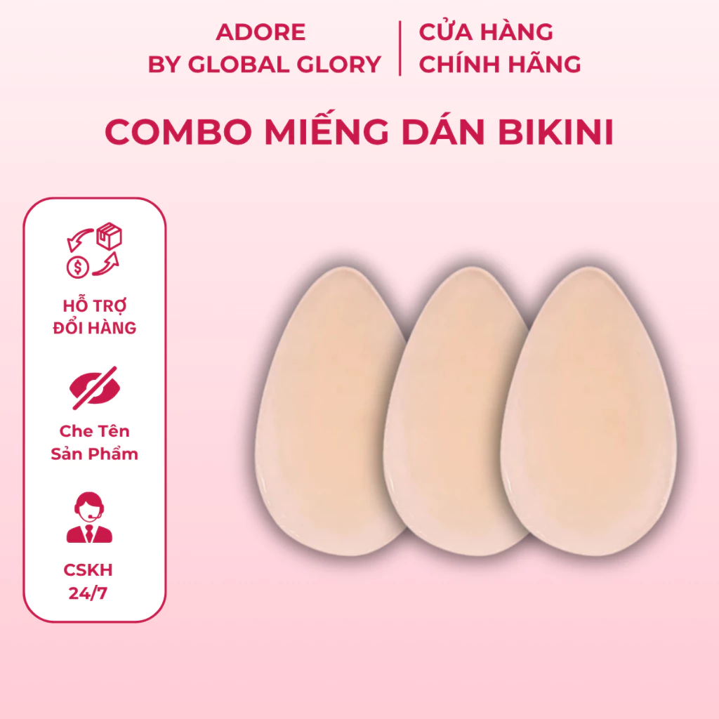 [KOC] Miếng Dán Bikini Adore Chính Hãng Chất Liệu Silicone An Toàn Không Kích Ứng Che Rãnh Hiệu Quả