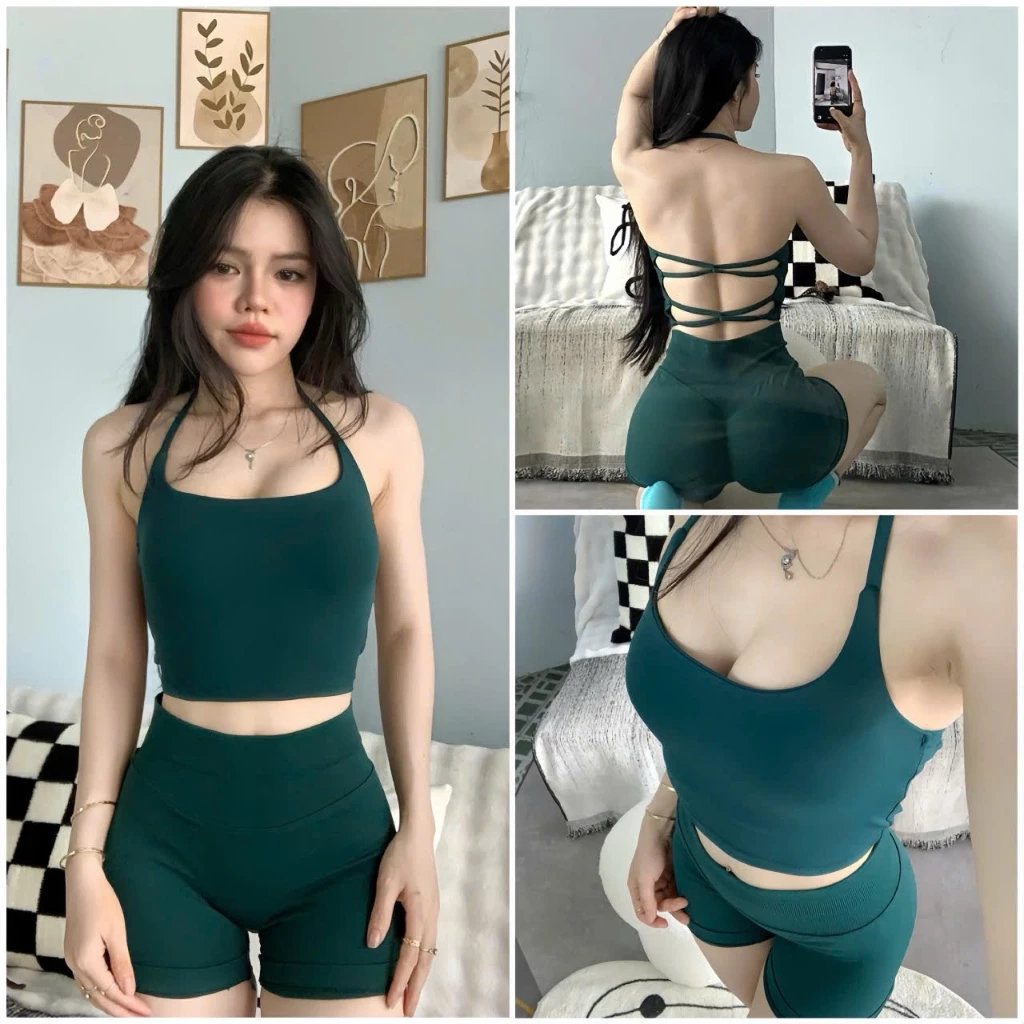Áo Bra Dây Xoắn Lưng Cổ Yếm Tập Gym-Yoga-Aerobic Gymmy A2 ⚡️ Hàng xuất khẩu ⚡️
