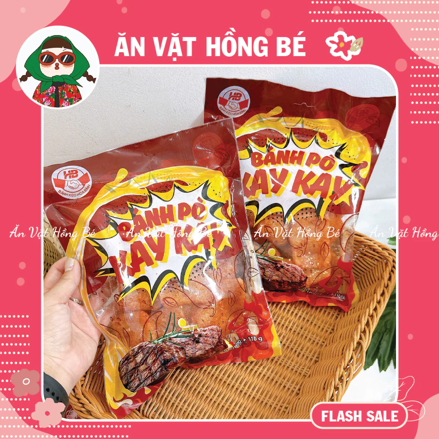 Bánh Pò Kay Kay Hòa Bình (GÓI 110G), pò miếng vị cay thơm ngon, đồ ăn vặt cổng trường hot nhất