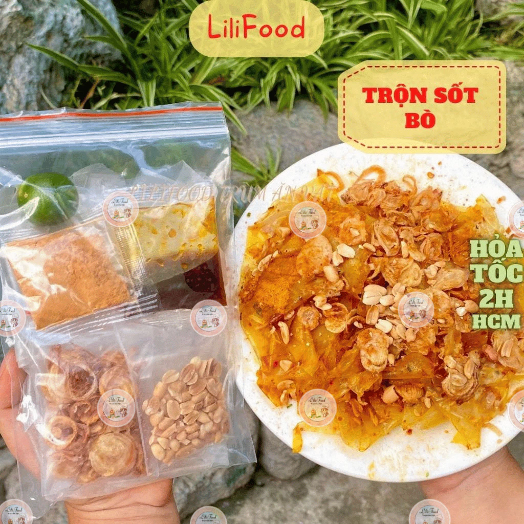 Bánh Tráng Dẻo Trộn Sốt Bò Béo/Sốt Bò Tóp Mỡ Siêu Ngon-Lilifood.