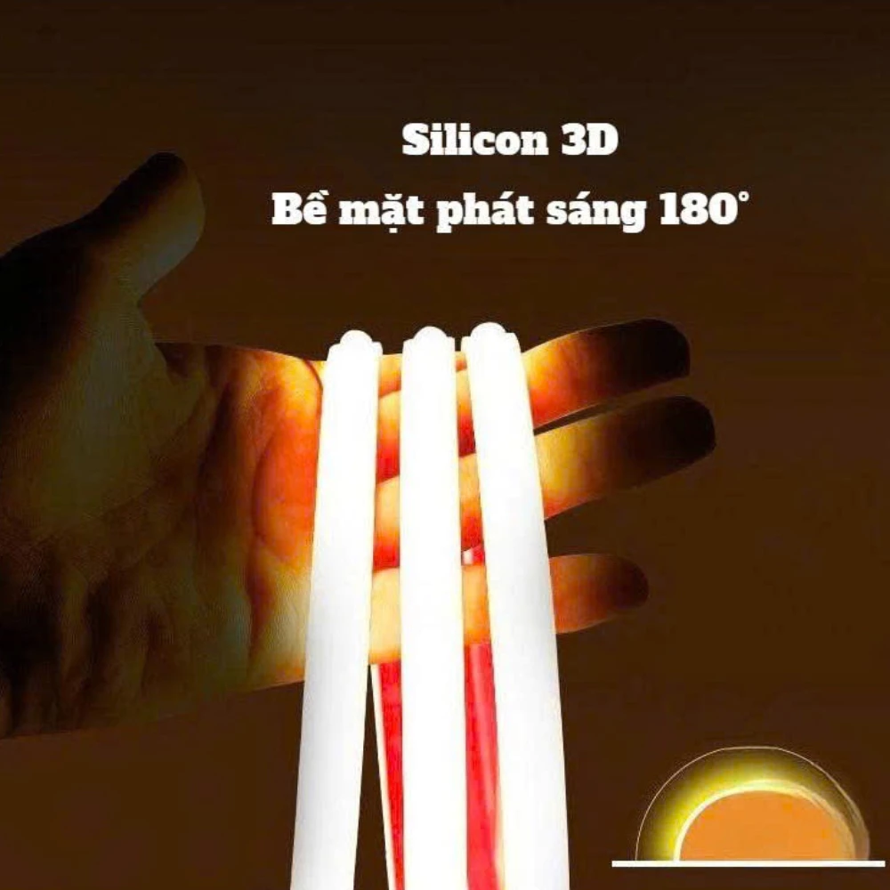 Đèn led dây dán COB 220V 1 mét bọc silicon chống nước siêu sáng cắm điện trực tiếp