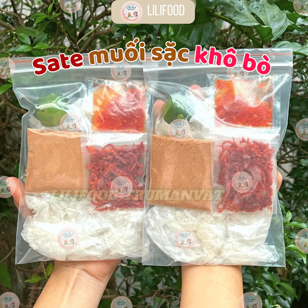Bánh Tráng Phơi Sương Khô Bò-Rìa Dẻo Trộn Muối Sặc Cay Sa Tế Khô Bò Siêu Ngon-LiLiFood