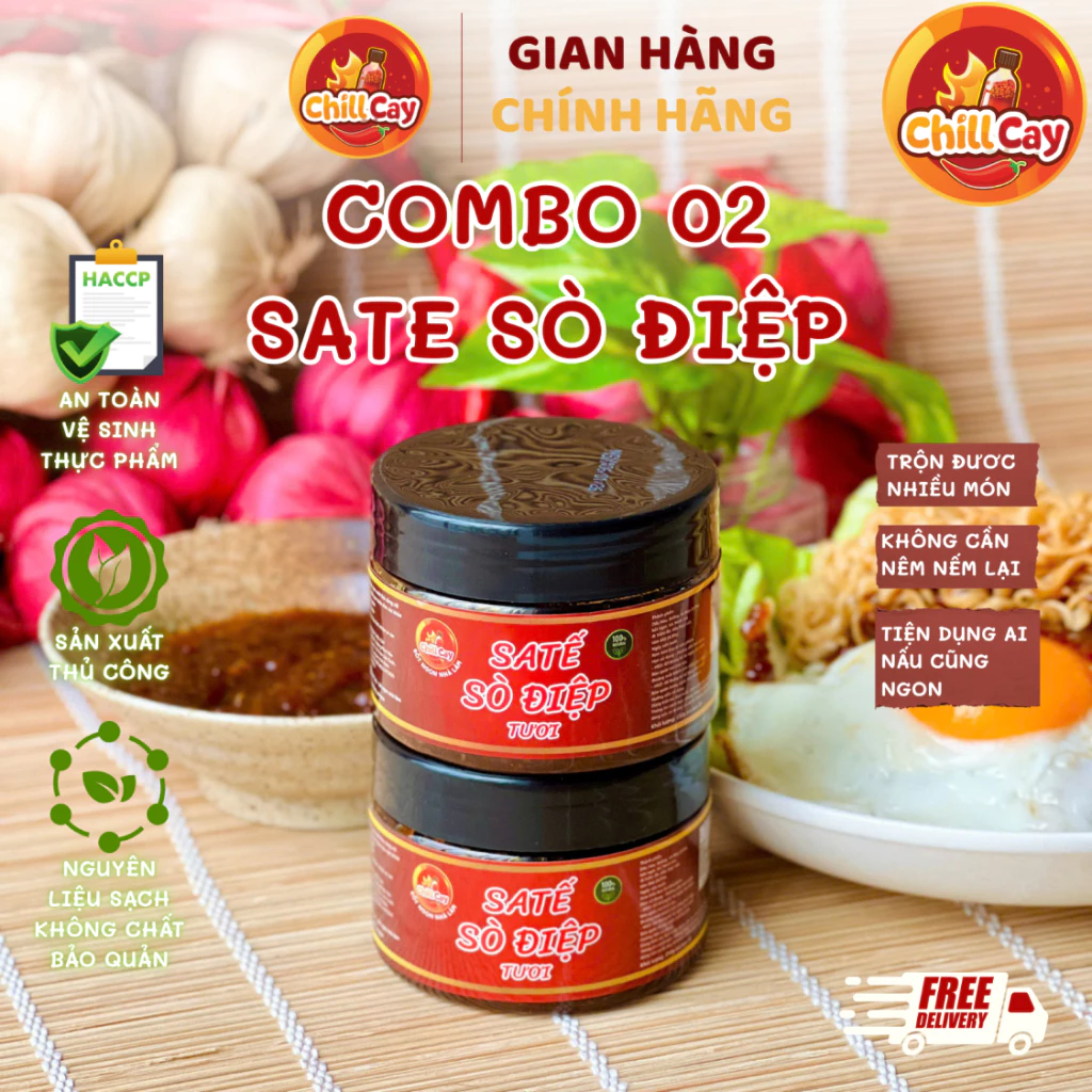 COMBO 02 Sốt Sa Tế Sò Điệp 🔥CHILLCAY🔥 Sốt Sate Sò Điệp Tôm Khô XO Nước Sốt Trộn Mì Gói,Hủ Tiếu,Miếng Phở Siêu Ngon