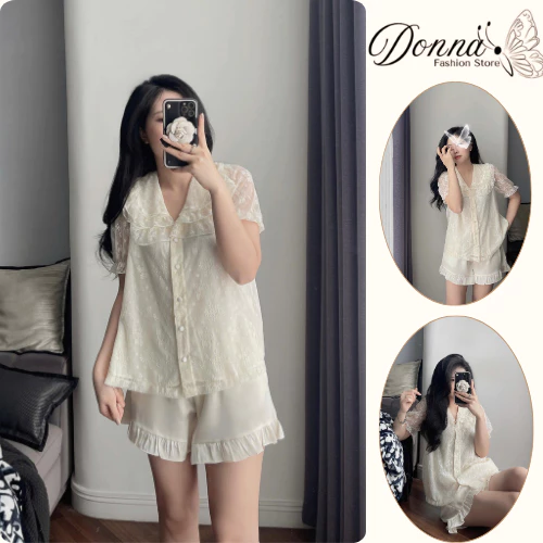 Đồ bộ nữ Donna HCOM25258, set đồ nữ mặc nhà sang trọng quyến rũ phong cách tiểu thư